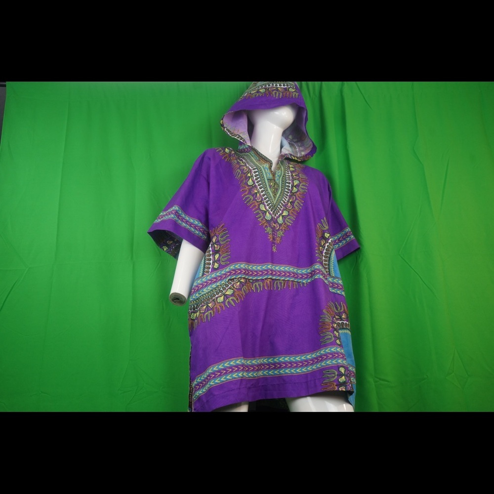XL Purple hooded dashiki Mens hoodie/Women’s tunic